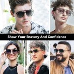 Dollger Vintage Square Aviator Sunglasses UV400 Protection