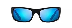 Maui Jim Peahi Polarized Wrap Sunglasses - Black/Blue