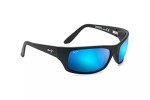 Maui Jim Peahi Polarized Wrap Sunglasses - Black/Blue