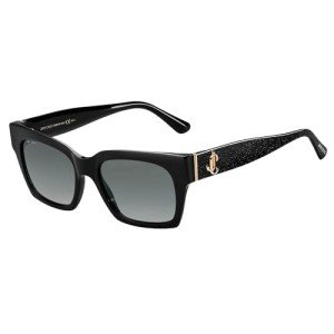 Jimmy Choo Black Glitter Rectangular Sunglasses 52mm