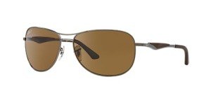 Ray-Ban Aviator Sunglasses in Matte Gunmetal/Brown