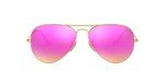 Ray-Ban Classic Aviator Sunglasses Matte Gold/Fuchsia