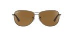 Ray-Ban Aviator Sunglasses in Matte Gunmetal/Brown