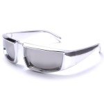 Fashionable Wrap-Around Futuristic Rectangle Sunglasses