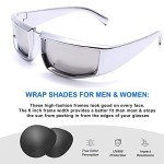 Fashionable Wrap-Around Futuristic Rectangle Sunglasses