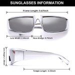 Fashionable Wrap-Around Futuristic Rectangle Sunglasses