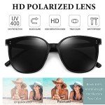 Trendy Oversized Square Polarized Cat Eye Sunglasses