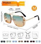 FEISEDY Vintage Aviator Square Sunglasses for All