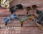 FEISEDY Vintage Aviator Square Sunglasses for All