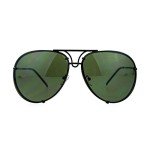 Oversized Round Aviator Sunglasses with Metal Rims