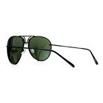 Oversized Round Aviator Sunglasses with Metal Rims