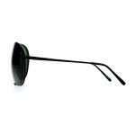 Oversized Round Aviator Sunglasses with Metal Rims