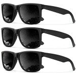 KALIYADI Classic Matte Black Polarized Sunglasses - 3 Pack