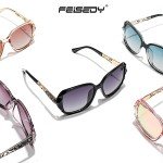 FEISEDY Polarized Square Sunglasses for Women