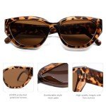 SOJOS Cute Cat Eye Polarized Sunglasses - Tortoise