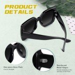 GQUEEN Retro Oversized Square Frame Sunglasses