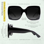 GQUEEN Retro Oversized Square Frame Sunglasses