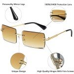 Rimless Rectangle Designer Sunglasses for All