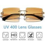 Rimless Rectangle Designer Sunglasses for All