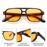 Retro Square Aviator Sunglasses for Men and Women