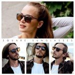 Retro Polarized Square Sunglasses for Men