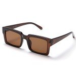 Brown Square UV400 Minimalist Designer Sunglasses