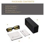 VANLINKER Retro Rectangle Sunglasses for Men - Yellow