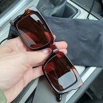 Brown Square UV400 Minimalist Designer Sunglasses