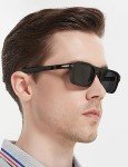 Stylish Black Rectangular Polarized Sunglasses for All