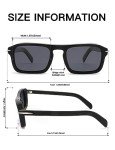 Stylish Black Rectangular Polarized Sunglasses for All