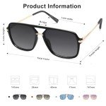 SOJOS Polarized Retro Square Sunglasses for All