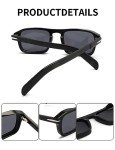 Stylish Black Rectangular Polarized Sunglasses for All