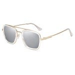 SOJOS Retro Square Polarized Sunglasses - Gold Frame
