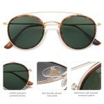 SOJOS Retro Round Polarized Sunglasses - Brown Tortoise