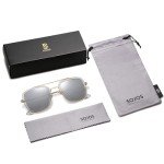 SOJOS Retro Square Polarized Sunglasses - Gold Frame