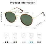 SOJOS Retro Round Polarized Sunglasses - Brown Tortoise