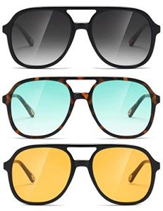 Retro Square Aviator Sunglasses - Vintage 70s Style