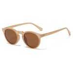 NIDOVIX Vintage Polarized Round Sunglasses - Amber/Brown