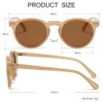 NIDOVIX Vintage Polarized Round Sunglasses - Amber/Brown