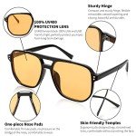 Retro Square Aviator Sunglasses for Men and Women