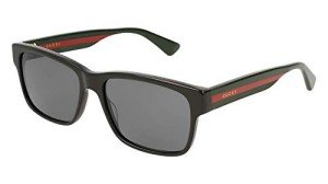 Gucci GG0340S Black/Multicolor Square Sunglasses Bundle