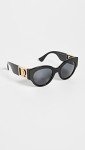 Versace Black Round Sunglasses with Grey Lens