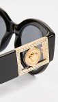 Versace Black Round Sunglasses with Grey Lens