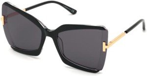 Tom Ford Gia Black & Crystal Square Sunglasses Bundle