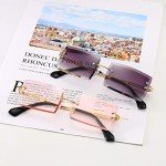 Dollger Unisex Ultralight Rimless Rectangle Sunglasses