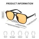 Retro Square Aviator Sunglasses for Men and Women