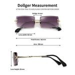 Dollger Unisex Ultralight Rimless Rectangle Sunglasses