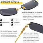 Dollger Leopard Arm Rimless Rectangle Sunglasses