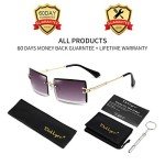 Dollger Unisex Ultralight Rimless Rectangle Sunglasses
