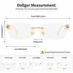 Dollger Leopard Arm Rimless Rectangle Sunglasses